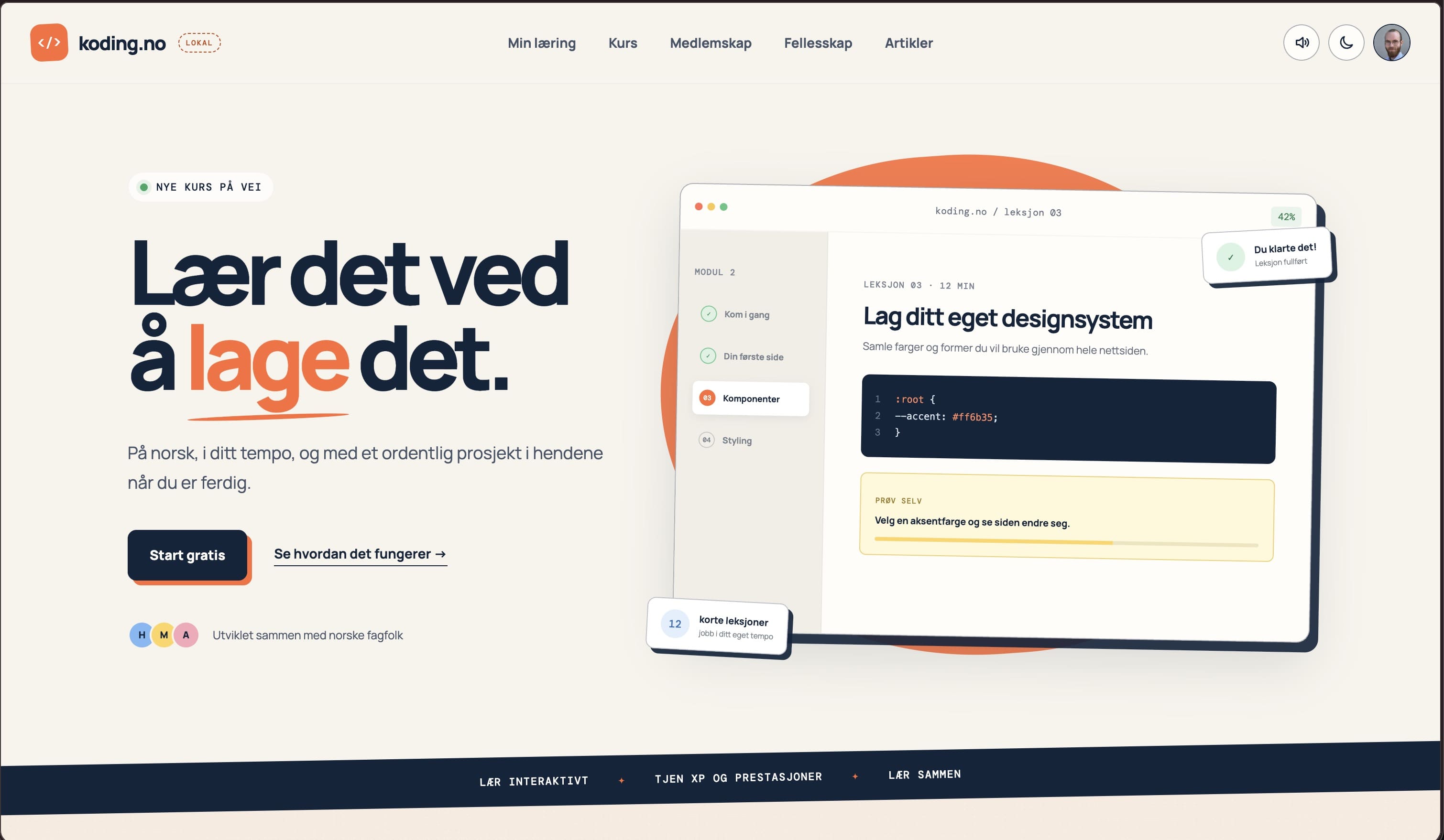 Koding.no frontpage